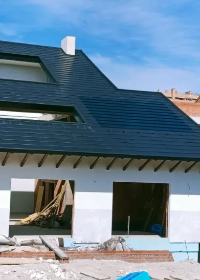 Casa con tejas de pizarra Casa con tejas de pizarra